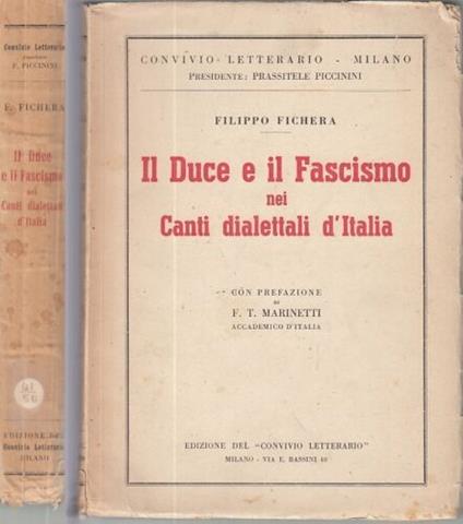 Duce Fascismo Canti Dialettali Italia - Filippo Fichera - copertina