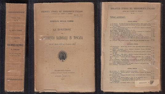 Evoluzione Del Senso Nazionale Toscana- Rodolfo Della Torre - copertina