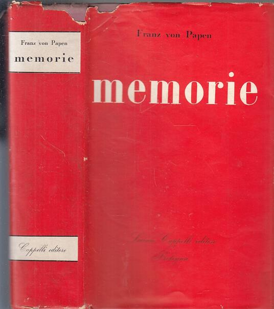 Memorie - Franz von Pape - copertina