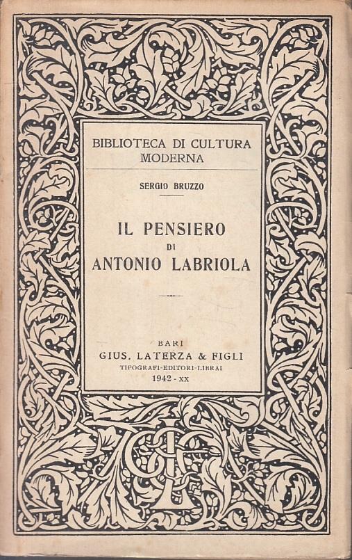 Il Pensiero Di Antonio Labriola - Sergio Bruzzo - copertina