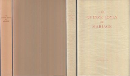 Les Quinzes Joyes De Mariage - copertina