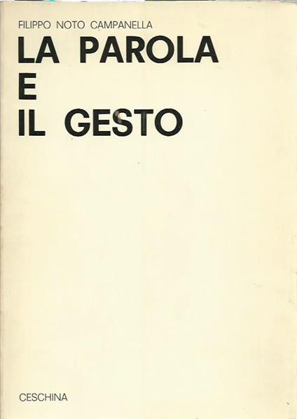 parola e il gesto - Filippo Noto Campanella - copertina