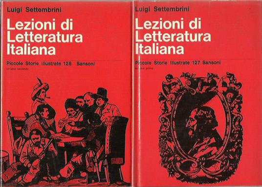 Lezioni di letteratura italiana - 2 Volumi - Luigi Settembrini - copertina