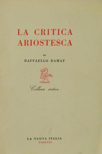 critica ariostesca - Raffaello Ramat - copertina