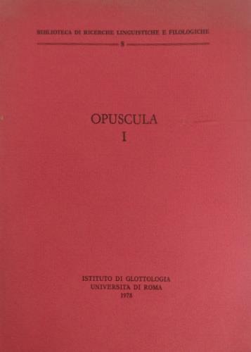 Opuscula I - copertina