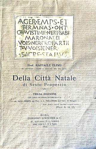 Della Città Natale - Sesto Properzio - copertina