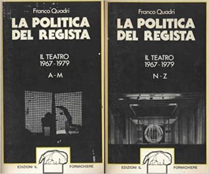 Politica del Regista, il teatro 1967 - 1979 - copertina