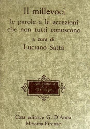 Il millevoci, le parole e le accezioni che non tutti conoscono - Luciano Satta - copertina