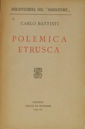 Polemica etrusca - Carlo Battisti - copertina