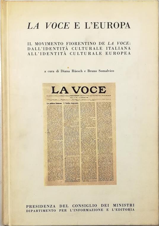 La Voce e l'Europa Il movimento fiorentino de La Voce: dall'identità culturale italiana all'identità culturale europea - copertina