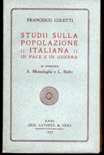 Studii sulla popolazione italiana in pace e in guerra In appendice A. Messedaglia e L. Bodio