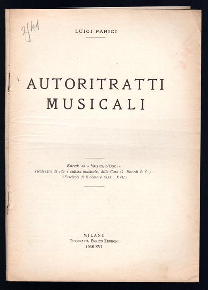 Autoritratti musicali - Luigi Parigi - copertina