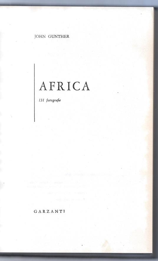 Africa - John Gunther - copertina