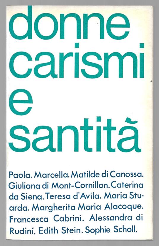 Donne, carismi e santità - copertina