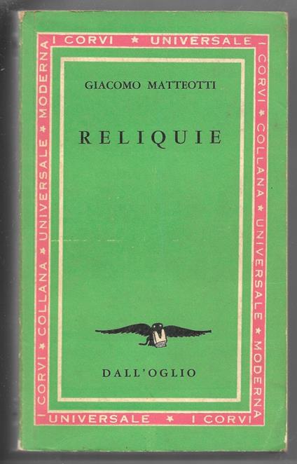 Reliquie - Giacomo Matteotti - copertina