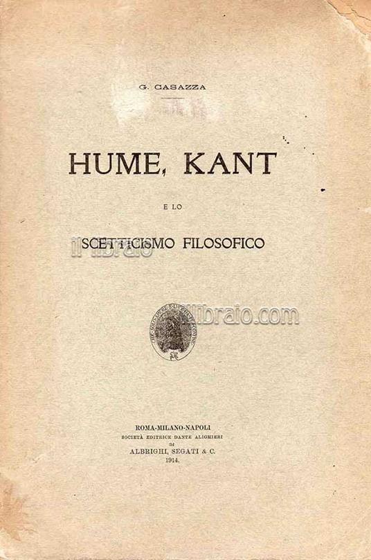 Hume, Kant e lo scetticismo filosofico - Kant e lo scetticismo filosofico Hume - copertina