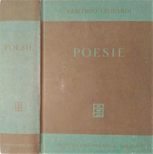 Poesie - Giacomo Leopardi - copertina