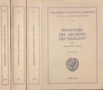 Inventaire des archives des Challant - Joseph-César Perrin - copertina