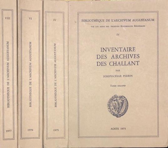 Inventaire des archives des Challant - Joseph-César Perrin - copertina