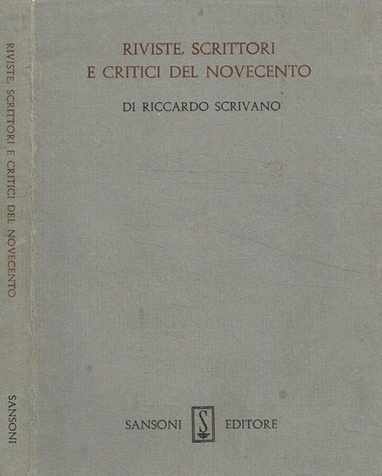 Riviste, scittori e critici del novecento - Riccardo Scrivano - copertina