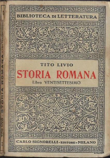 Storia romana libro XXVII - Tito Livio - copertina