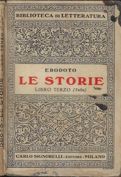 Le storie Libro III (Talìa) - Erodoto - copertina