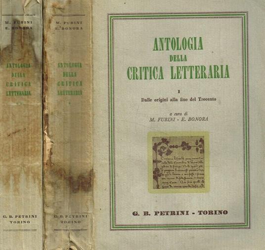Antologia della critica letteraria. Vol.I, II - copertina
