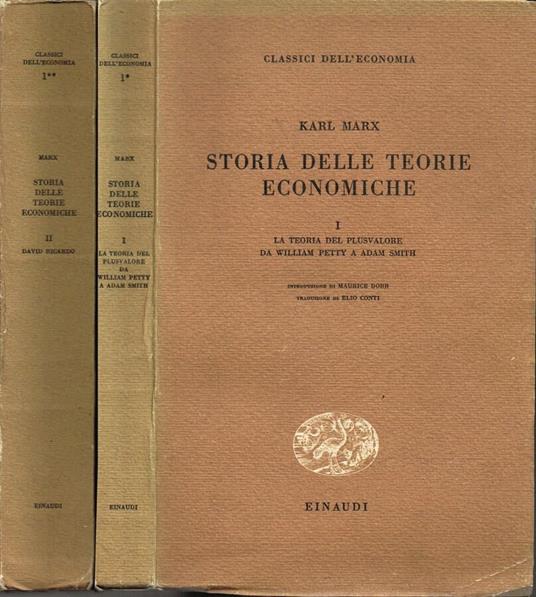 Storia delle teorie economiche - Karl Marx - copertina