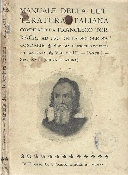 Manuale della letteratura italiana - Francesco Torraca - copertina