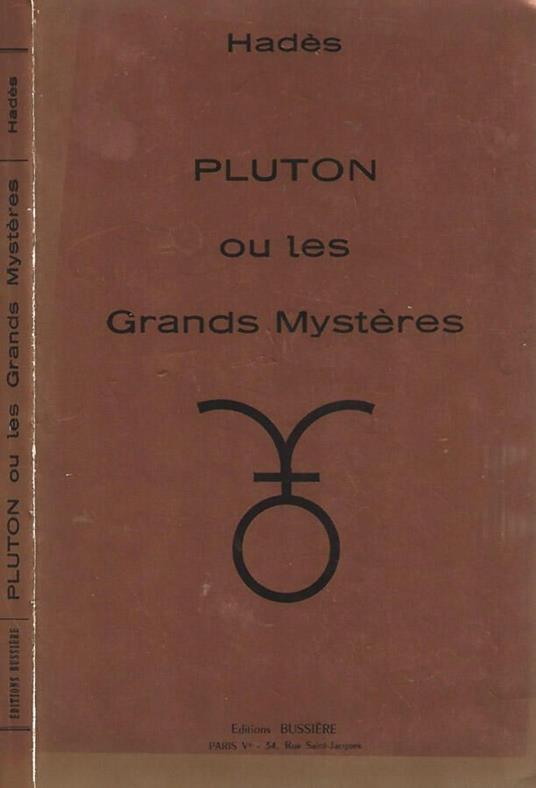 Pluton ou les Grands Mystères - Hadès - copertina