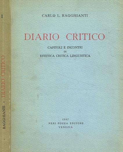 Diario critico - Carlo L. Ragghianti - copertina