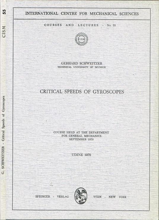 Critical speeds of gyroscopes - Gerhard Schweizer - copertina