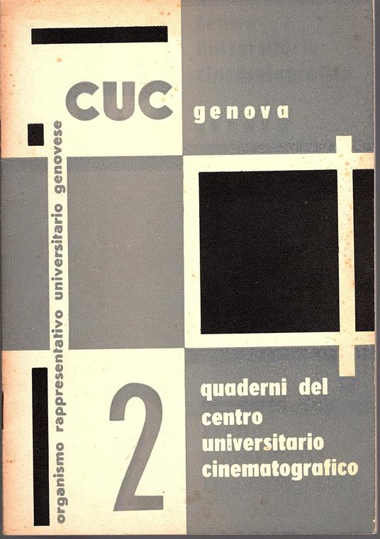 Quaderni del Centro Universitario Cinematografico (CUC) Genova. Quederno 2, Gennaio 1957 - copertina