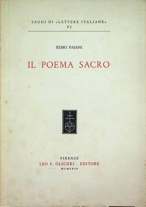 Il poema sacro - Remo Fasani - copertina