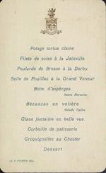 Menu le 17 fevrier 1914