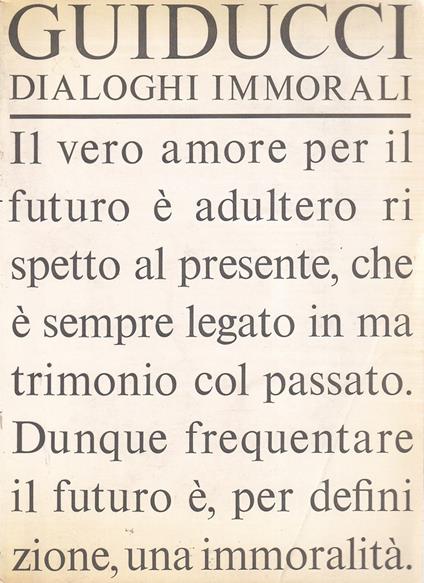 Dialoghi immorali - Roberto Guiducci - copertina