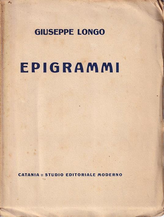 Epigrammi - Giuseppe Longo - copertina