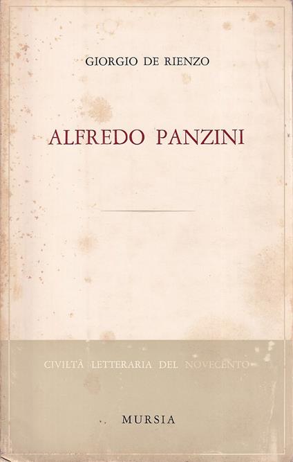 Alfredo Panzini - Giorgio De Rienzo - copertina