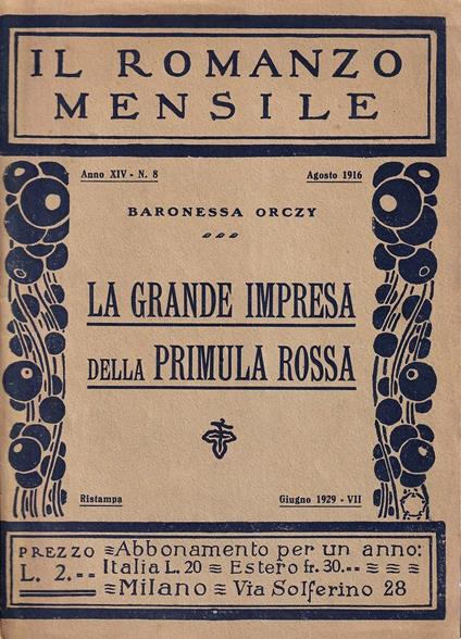 La grande impresa della Primula Rossa - Orczy - copertina