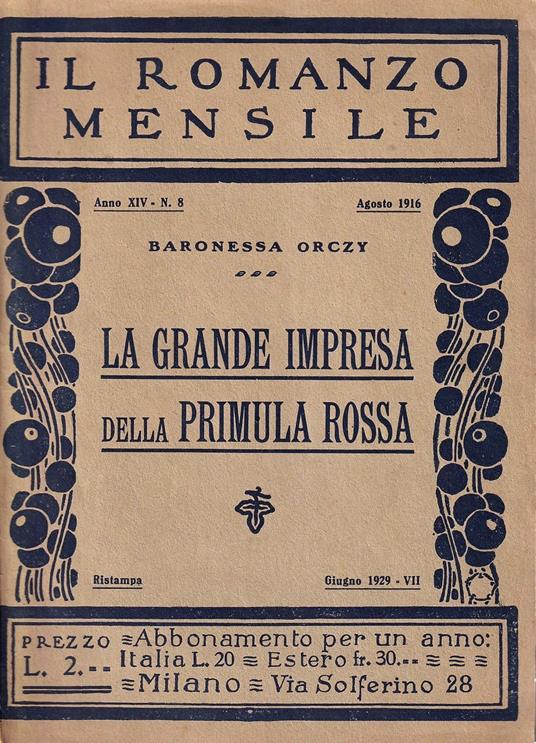 La grande impresa della Primula Rossa - Orczy - copertina