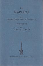 Du mariage, par un philosophe du XVIIIe siècle