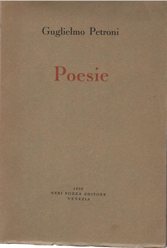 Poesie - Guglielmo Petroni - copertina