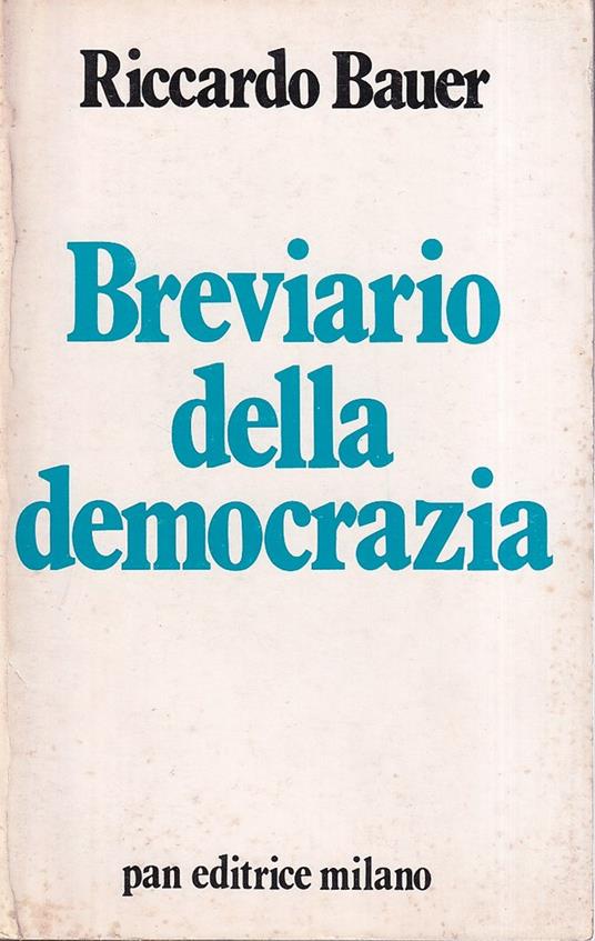 Breviario della democrazia - Riccardo Bauer - copertina