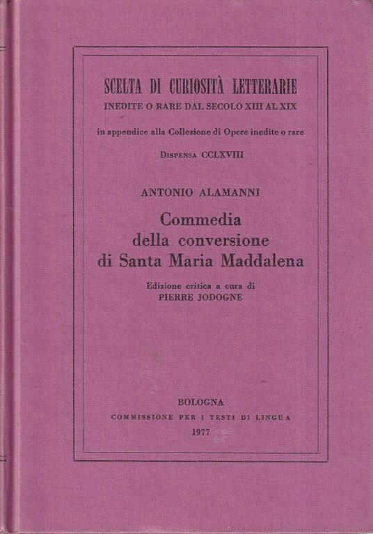Commedia della conversione di Santa Maria Maddalena - copertina