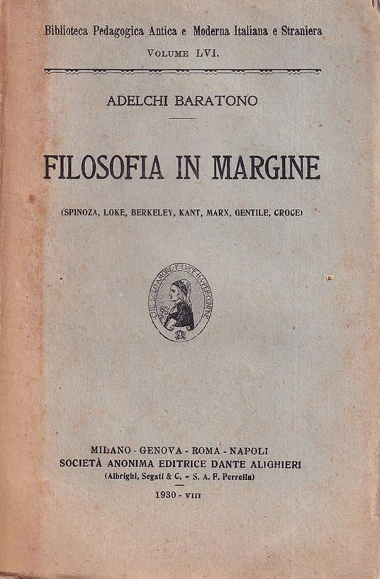 Filosofia in margine (Spinoza, Loke, Berkeley, Kant, Marx, Gentile, Croce) - copertina