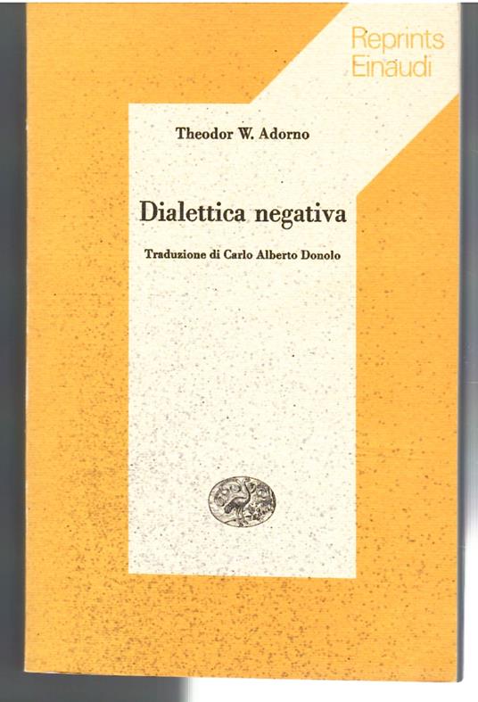 Dialettica Negativa - copertina