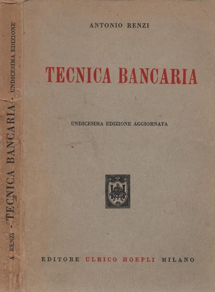 Tecnica bancaria - Antonio Renzi - copertina