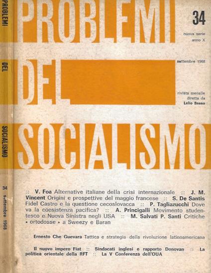 Problemi del Socialismo, nuova serie, anno X, n. 34, settembre 1968 - copertina