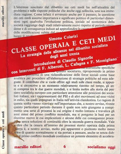 Classe operaia e ceti medi - Simona Colarizi - copertina