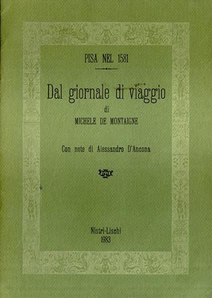 Dal giornale di viaggio - Michel de Montaigne - copertina